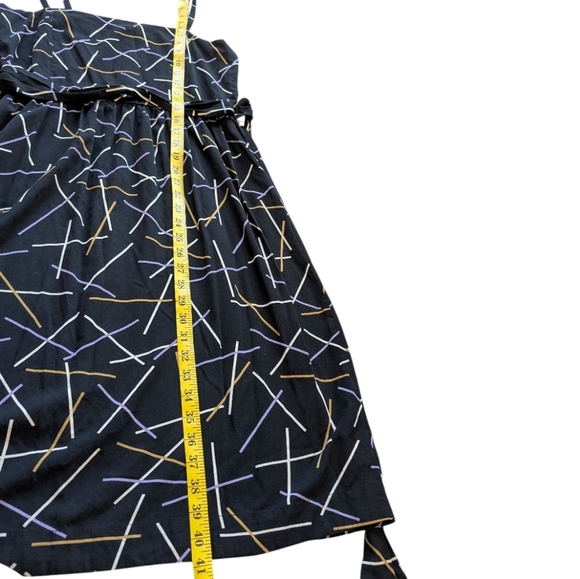 Princess Highway Miranda Dress Strappy Full Skirt Black Geometric Women's 8 - Picture 2 of 13